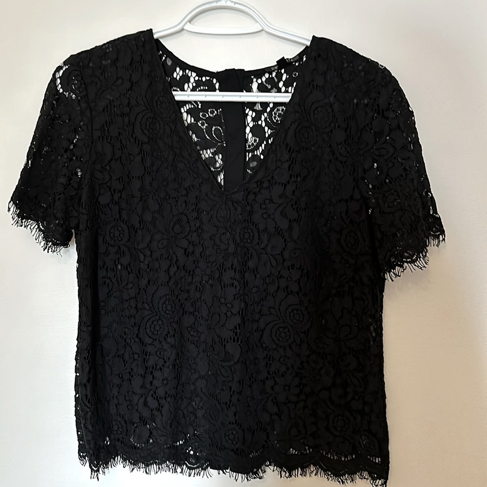 Dynamite Black lace Shirt with back golden buttons